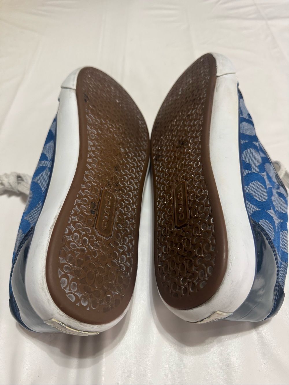 Coach Women's Blue Signature Canvas Low Top Sneakers size 8.5B - Picture 7 of 9